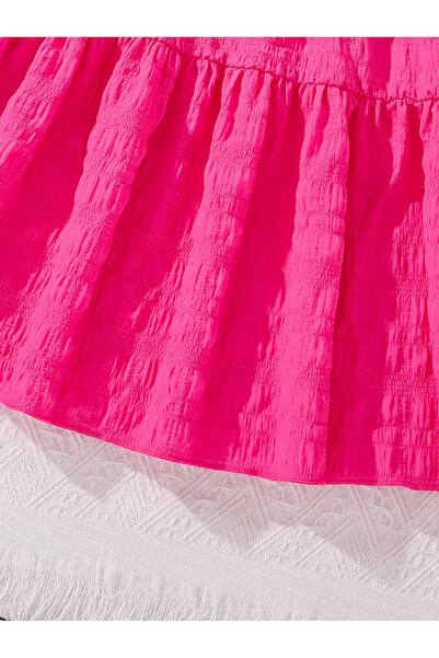 Take Two By Styli Solid Ruffle Hem Textured Cami Dress