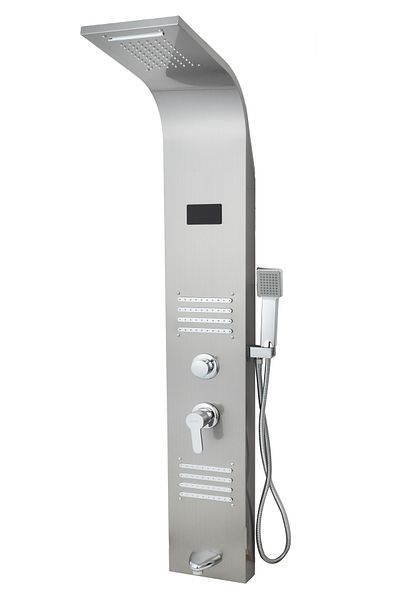 Trendy's Stainless steel hydromassage shower panel 5 functions Digital Thermo Satin TRENDY S