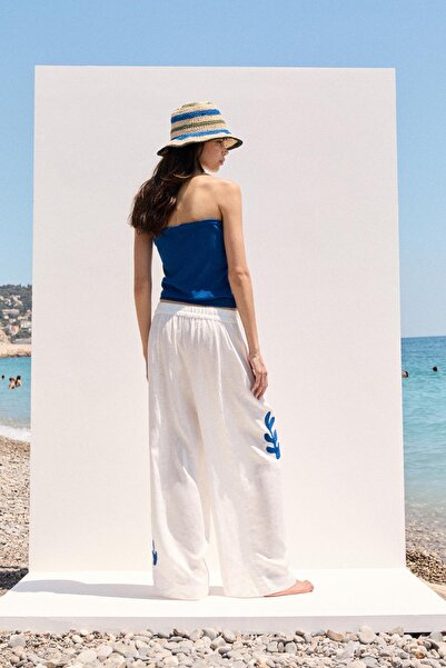 Pull & Bear Henri Matisse %100 keten barrel pantolon