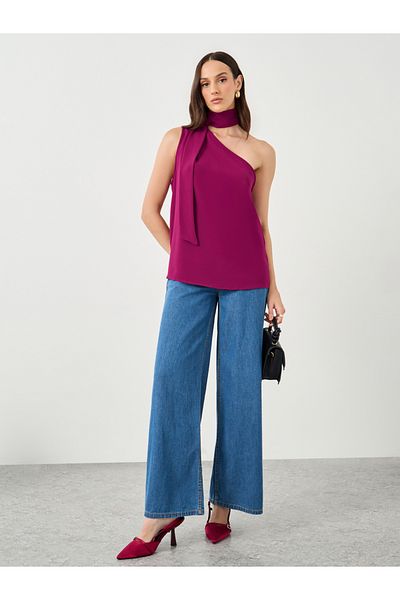 Styli Tie-Neck One Shoulder Top