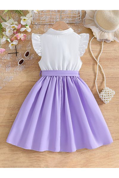 Take Two By Styli Ruffle Detail Belted Dress