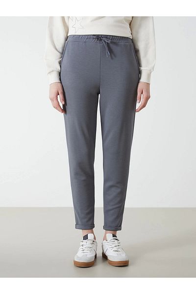 LC Waikiki Lcw Modest Gray Women's Sweatpants with Elastic Waist