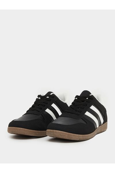 Styli Striped Lace Up Gum Sole Sneakers