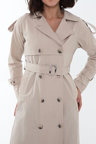 Jamila Reglan Kol Yazlık Astarsız Tam Boy Kadın Trençkot,Kap