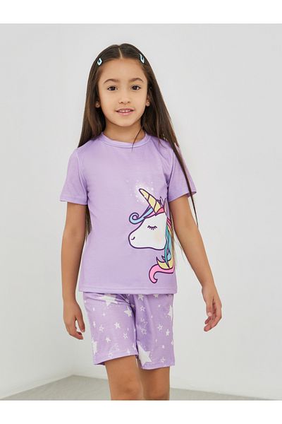 Styli Unicorn Print T-Shirt and Shorts Set