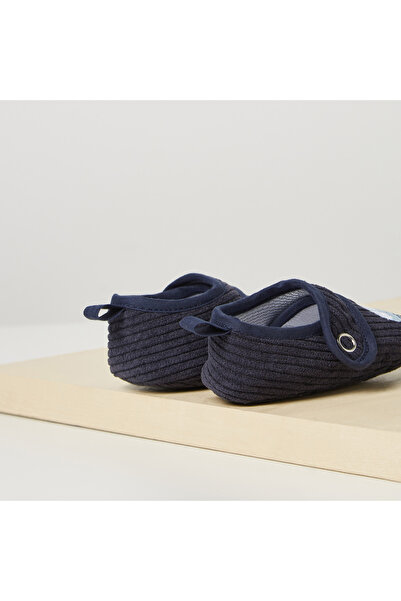 Juniors Car Embroidered Booties with Button Detail