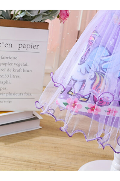 Take Two By Styli Graphic Print Bow Detail Ruffle Hem Knee Length Dress