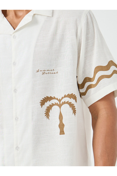 Styli Palm Tree Resort Collar Relaxed Fit Shirt