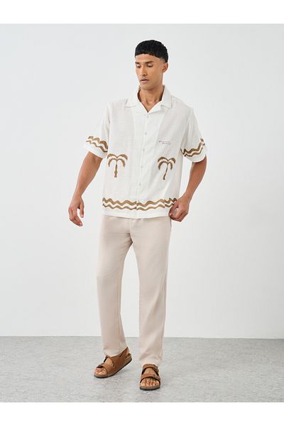 Styli Palm Tree Resort Collar Relaxed Fit Shirt