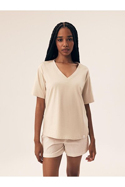 ESOTIQ Set pijama de vară pentru femei, format din două piese, tricou și pant...