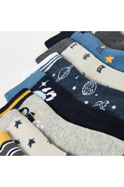 Juniors Space Print Socks - Set of 10