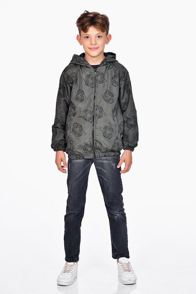 Kamex Lion Printed Hooded Boy's Coat Raincoat