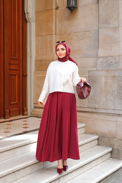 LOCCO Γυναικεία Linda Φούστα Claret Red