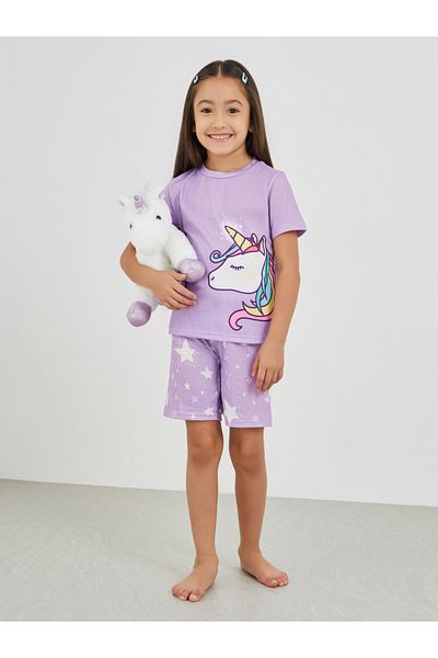 Styli Unicorn Print T-Shirt and Shorts Set