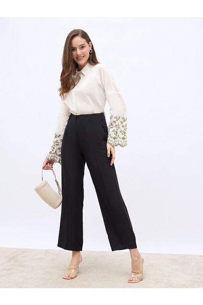 Styli Embroidered Long Sleeve Oversized Shirt