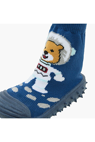 Juniors Teddy Bear Detail Slip-On Sneaker Booties