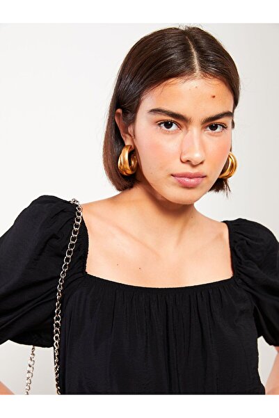 LC Waikiki Square Neck Straight Balloon Sleeve Dress