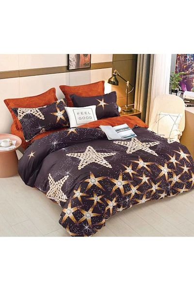 OEM Double bed linen with two sides, Shining Stars, 4 pieces, 2 persons, 180x200cm, Satin Cotton, Multic