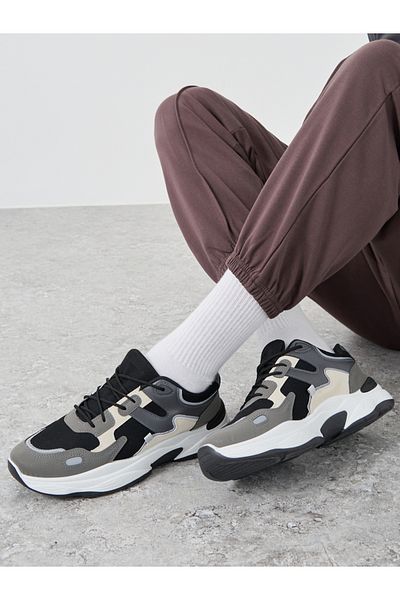 Styli Color Block Chunky Sole Lace Up Sneakers