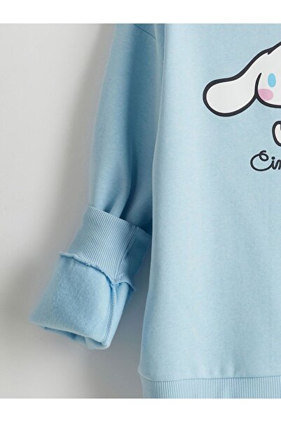 LC Waikiki Mavi Bisiklet Yaka Cinnamoroll Baskılı Kalın Kız Çocuk Eşofman Takım