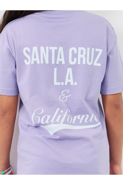 Styli Girls Text Print Oversized T-Shirt and Wide Leg Joggers Set