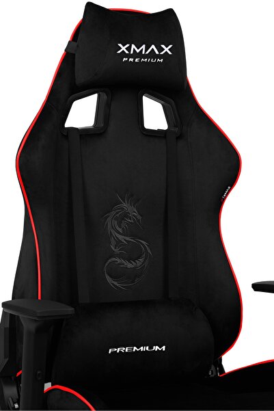XMAX / Rio Plus Balerion Terletmez Kadife Kumaş Siyah Gaming Oyuncu Koltuğu /...