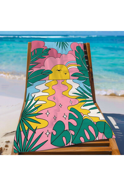 Piloji Retro Summer Themed Beach Towel 75 X 150 cm – Ideal for Vacation, Camp...
