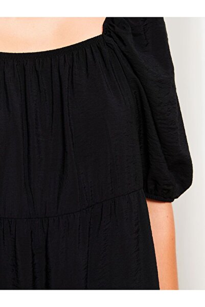 LC Waikiki Square Neck Straight Balloon Sleeve Dress