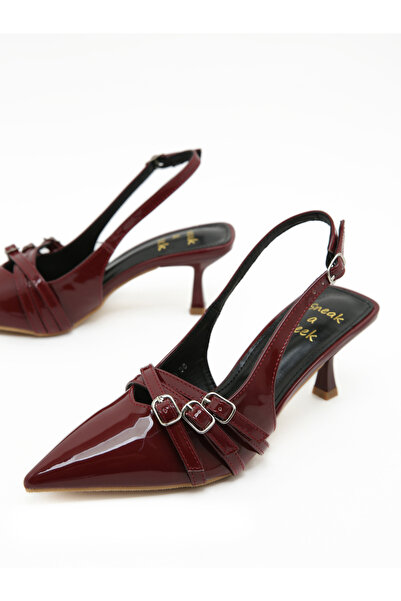 Sneak-a-Peek By Styli Pointed Toe Stiletto High Heels Pumps with Buckle Details