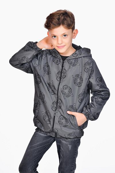 Kamex Lion Printed Hooded Boy's Coat Raincoat