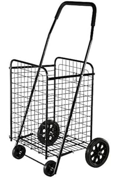 Türkiye Foldable Shopping Trolley with Wheels, Black, 80kg Max Load
