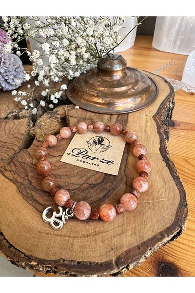 parze doğaltaş Sunstone and Star Stone Natural Stone Bracelet