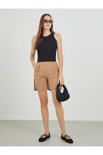 Styli Solid Wide Leg Shorts