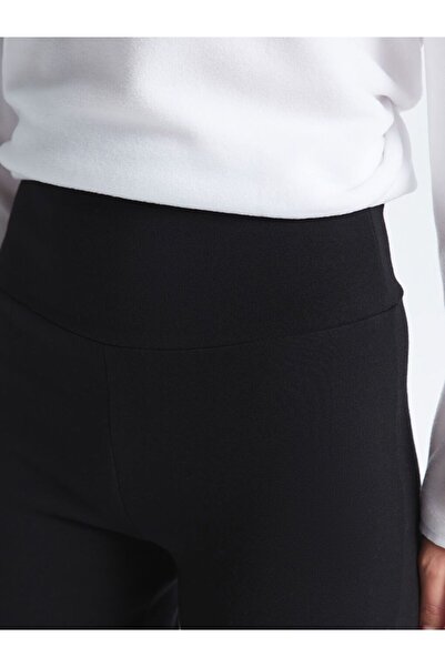 LC Waikiki Siyah Beli Lastikli İspanyol Paça Kadın Tayt Pantolon