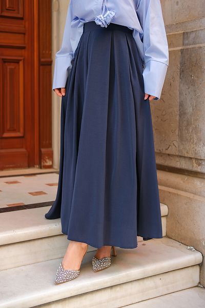 LOCCO Γυναικεία Linda Φούστα Navy Blue