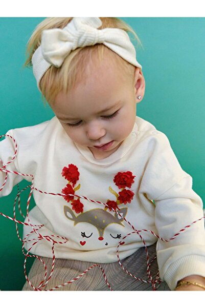 LC Waikiki Lcw Baby New Year's Themed Baby Girl Sweatshirt and Leggings Set of 2