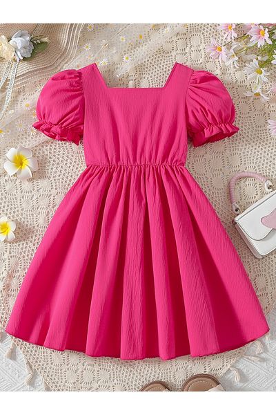 Take Two By Styli Flower Lace Detail Square Neck Dress
