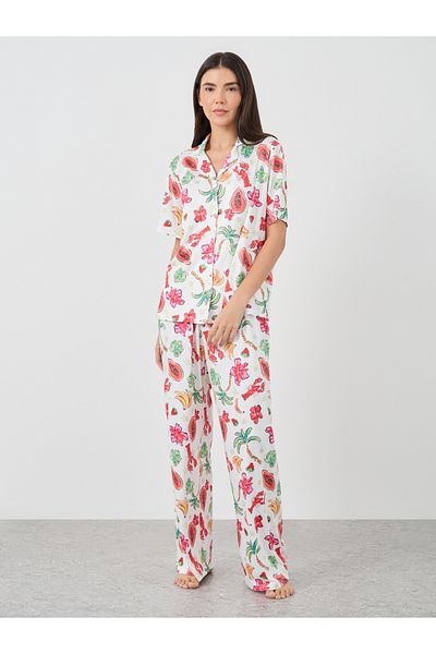 Styli Fruit Print Shirt and Pyjama Set