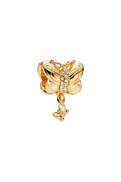 OEM Golden butterfly charm with pebbles