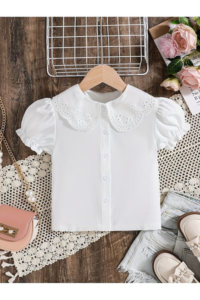 Take Two By Styli Broderie Peter Pan Collar Shirt