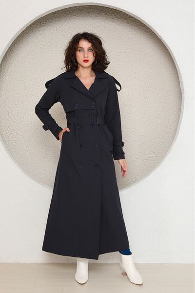 Jamila Raglan Sleeve Summer Unlined Full Length Women's Trench Coat, Cap
