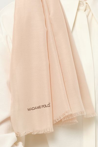Madame Polo Plain Cheesecloth Shawl Thin Lightweight Summer Shawl Beige