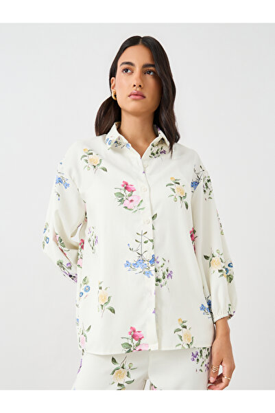 Styli Floral Print Balloon Sleeves Buttoned Shirts