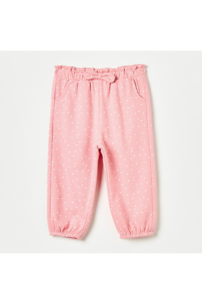 Juniors بنطال رياضي بطبعة قلب كاملة مع حزام خصر مطاطي