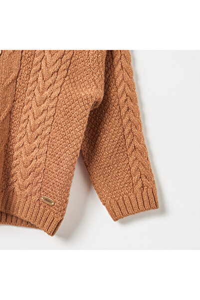 giggles Textured Hooded Cardigan