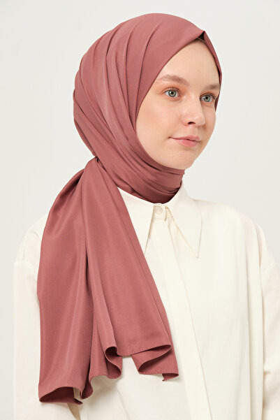 Madame Polo Düz Twil Şal Koyu Gül Kurusu Kaymaz Kırışmayan Kumaş