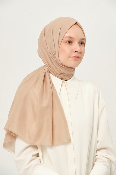Madame Polo Plain Cheesecloth Shawl Thin Lightweight Summer Shawl Dark Beige
