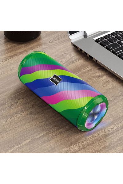 REDz Accessories Portable Speaker KSC-609, BT 5.0 + USB, Colorful LED, 4 Hours Battery Life, Green and Multicolor