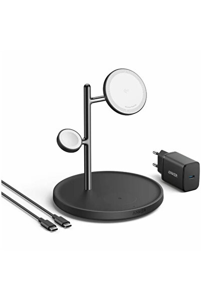 Anker Încărcător wireless, „MagGo” 15W, 3 în 1, 3 x wireless, Negru, „B25M3311”