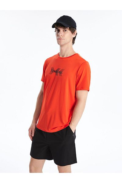 LC Waikiki Orange Crew Neck Short Sleeve Men's Sports T-Shirt